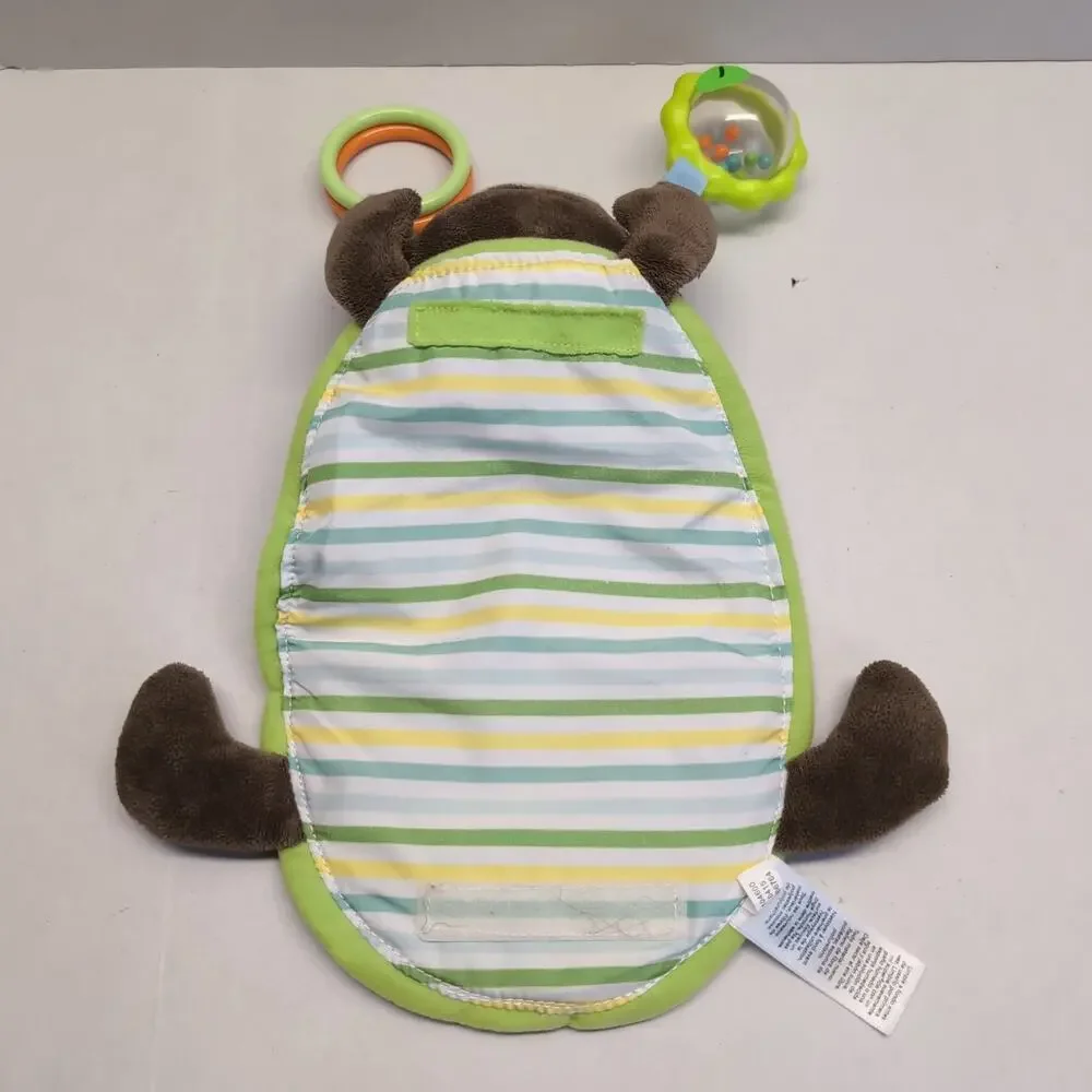 Carter's‎ Monkey Crib Toy Plush Baby Rattle Teether Hanging Blue Green Brown